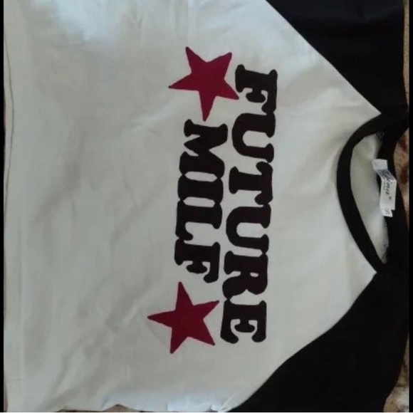 Omighty - Future Milf Crop Tops Cami Top in White - Picture 2 of 2